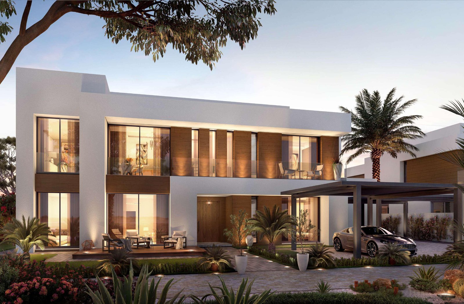 Scenic resort-style community swimming pool and sun loungers at Saadiyat Reserve and The Dunes Abu Dhabi